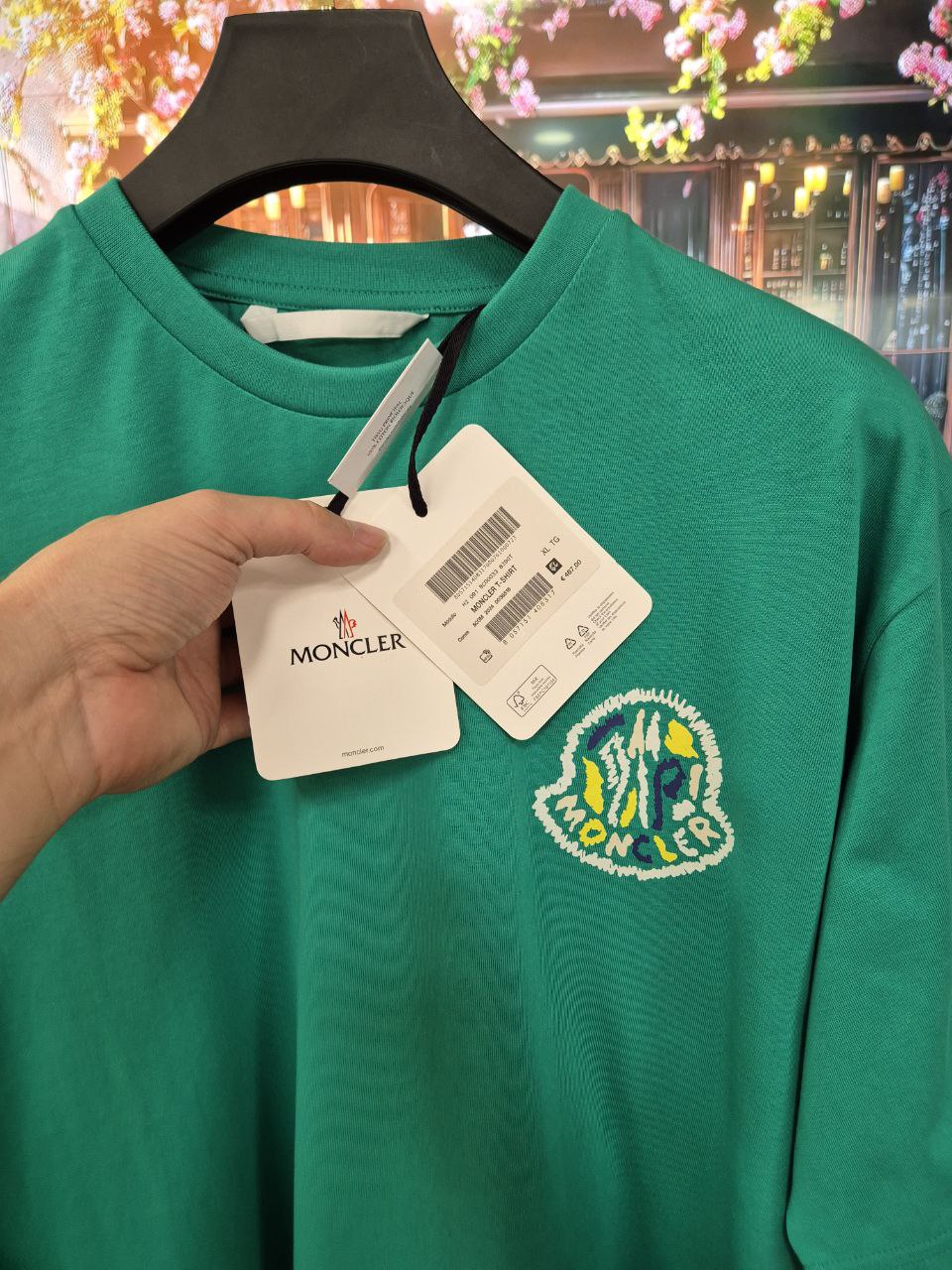 MONCLER PALM ANGELS | LOGO S/S T-SHIRT GREEN Tシャツ Moncler-Shirts---Dark-Green-